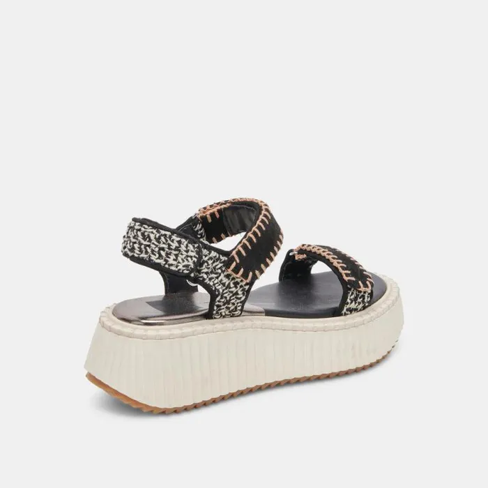 Dolce Vita Debra Sandals Black White Nubuck Women Sandals