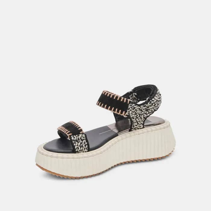 Dolce Vita Debra Sandals Black White Nubuck Women Sandals