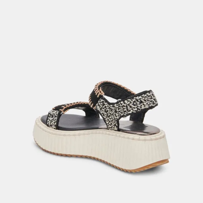 Dolce Vita Debra Sandals Black White Nubuck Women Sandals