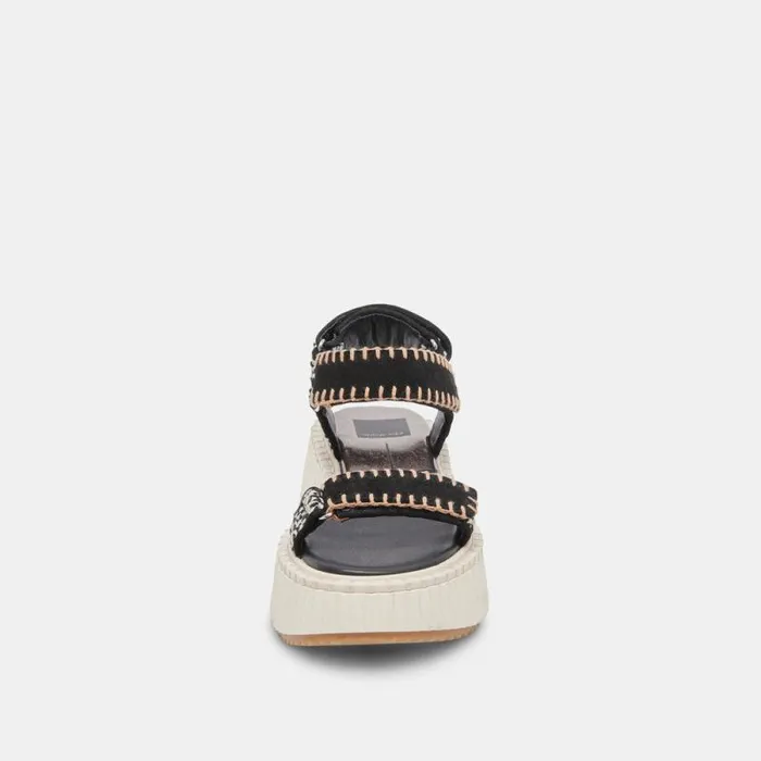 Dolce Vita Debra Sandals Black White Nubuck Women Sandals