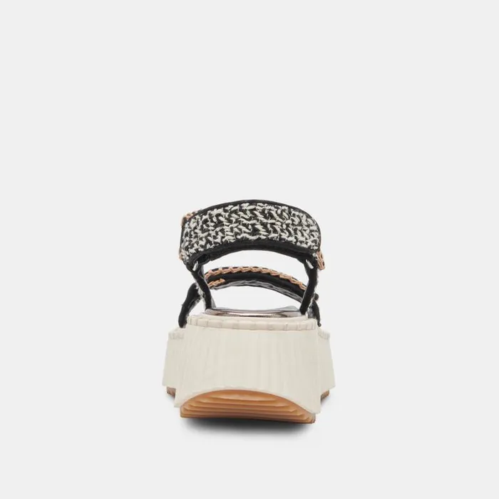 Dolce Vita Debra Sandals Black White Nubuck Women Sandals