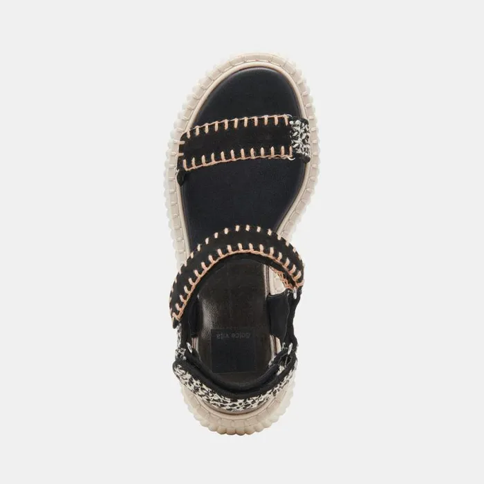 Dolce Vita Debra Sandals Black White Nubuck Women Sandals