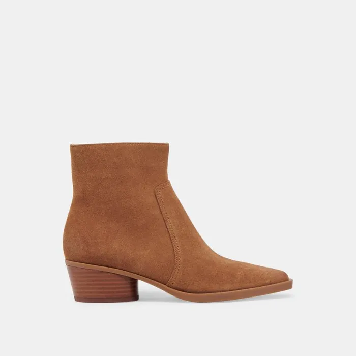 Dolce Vita Fahari H2O Wide Booties Brown Suede Women Boots and Booties