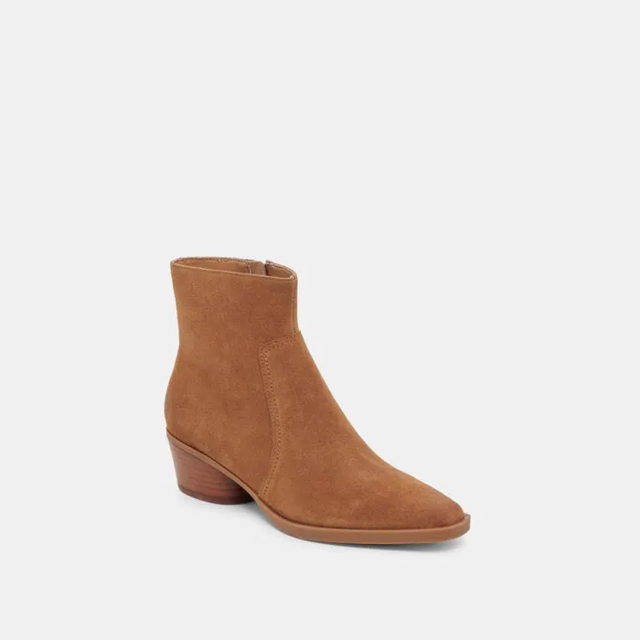 Dolce Vita Fahari H2O Wide Booties Brown Suede Women Boots and Booties