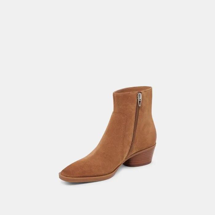 Dolce Vita Fahari H2O Wide Booties Brown Suede Women Boots and Booties