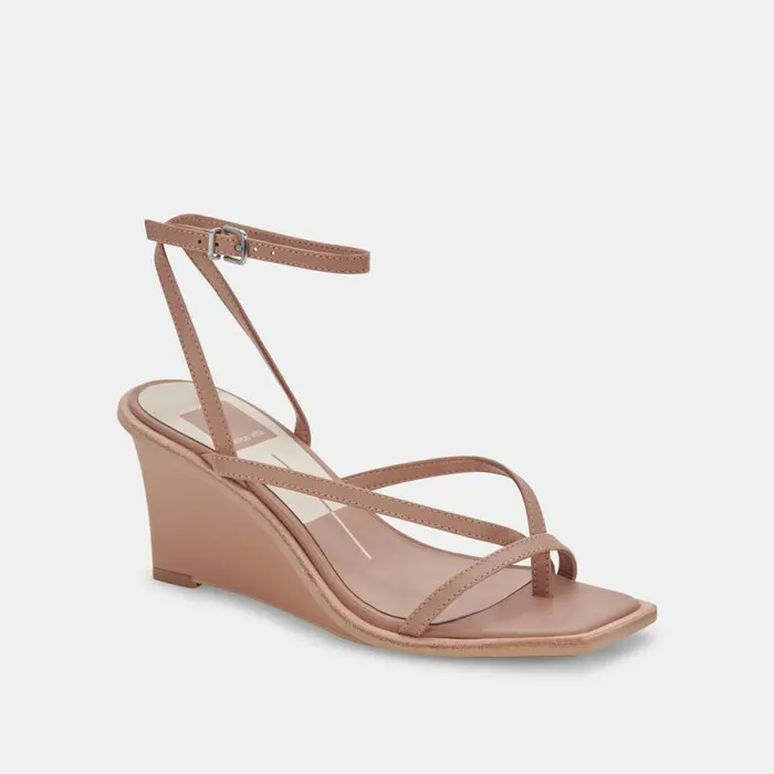 Dolce Vita Gemini Wedges Cafe Leather Women Sandals