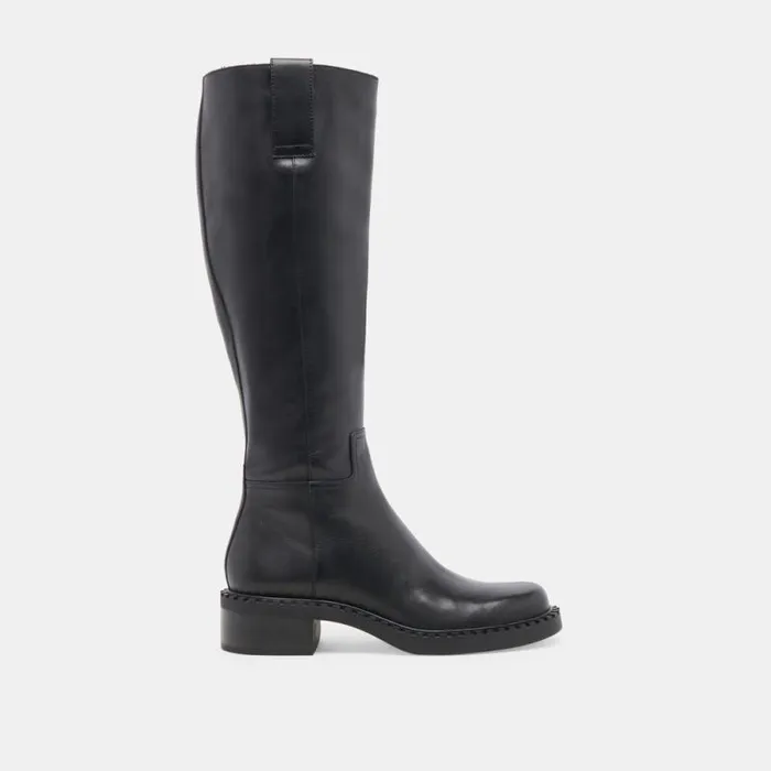 Dolce Vita Glory H2O Extra Wide Calf Boots Black Leather Women Boots and Booties