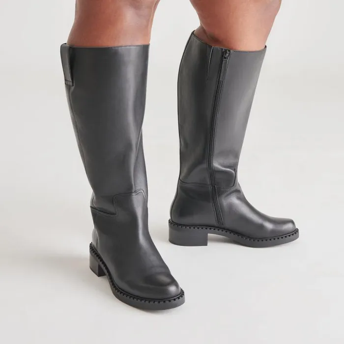 Dolce Vita Glory H2O Extra Wide Calf Boots Black Leather Women Boots and Booties