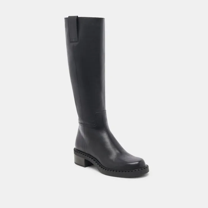 Dolce Vita Glory H2O Extra Wide Calf Boots Black Leather Women Boots and Booties