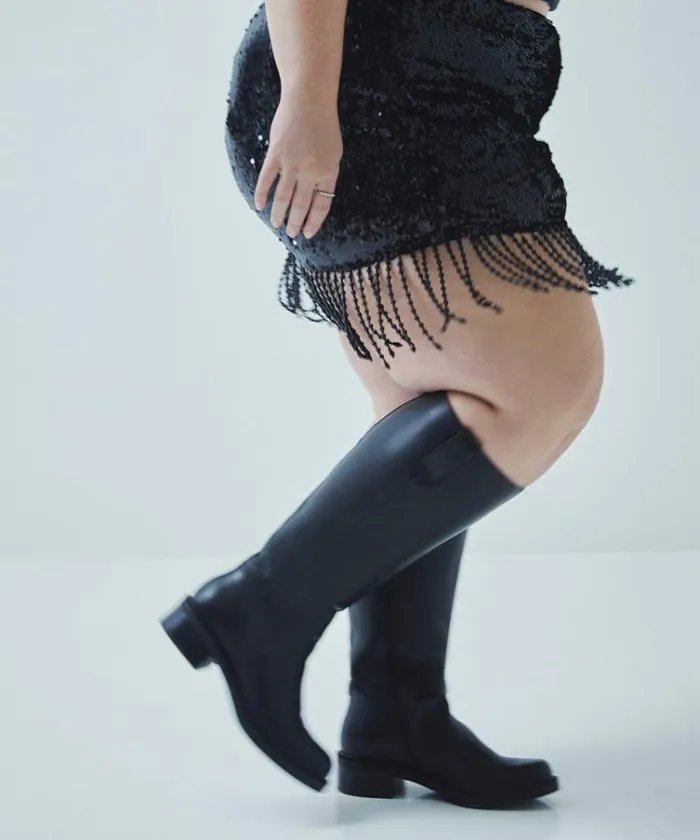 Dolce Vita Glory H2O Extra Wide Calf Boots Black Leather Women Boots and Booties