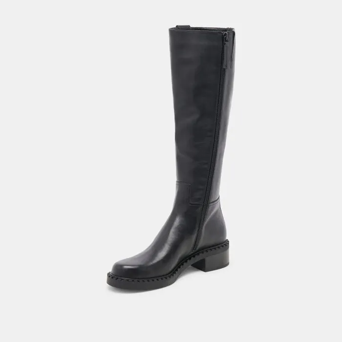 Dolce Vita Glory H2O Wide Calf Boots Black Leather Women Boots and Booties
