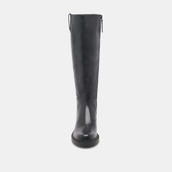 Dolce Vita Glory H2O Wide Calf Boots Black Leather Women Boots and Booties