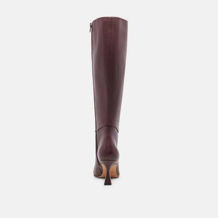Dolce Vita Gyra Wide Calf Boots Wine Leather Women Boots and Booties