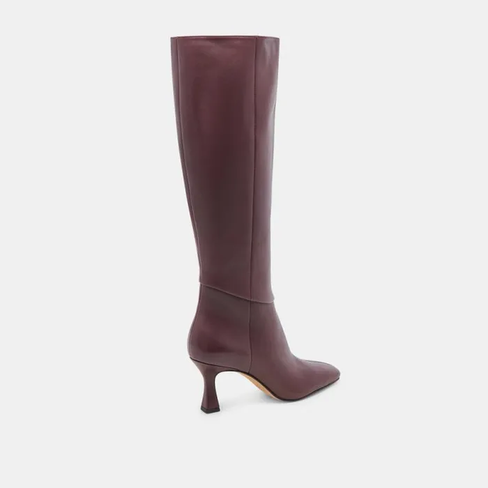 Dolce Vita Gyra Wide Calf Boots Wine Leather Women Boots and Booties