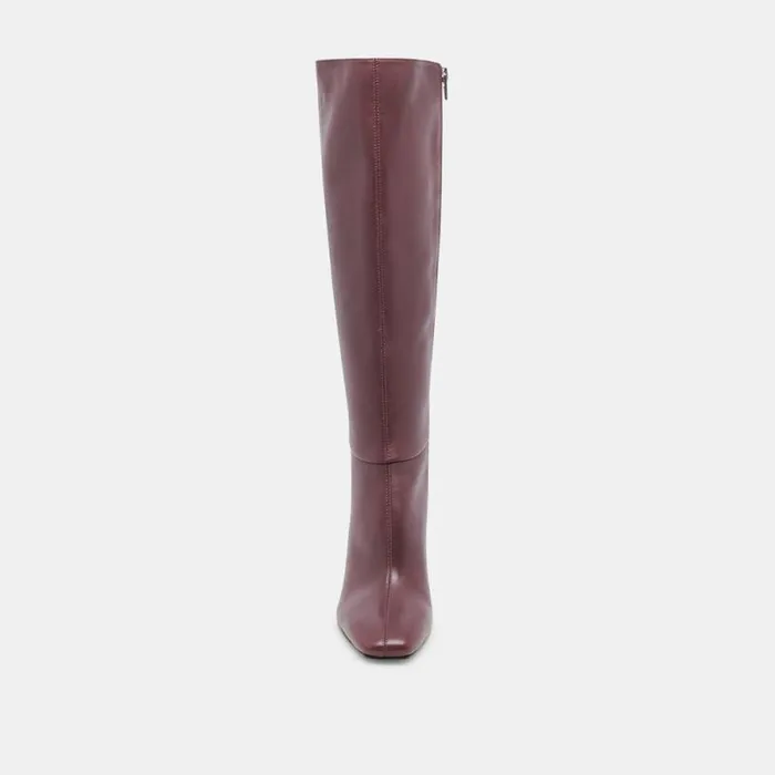Dolce Vita Gyra Wide Calf Boots Wine Leather Women Boots and Booties