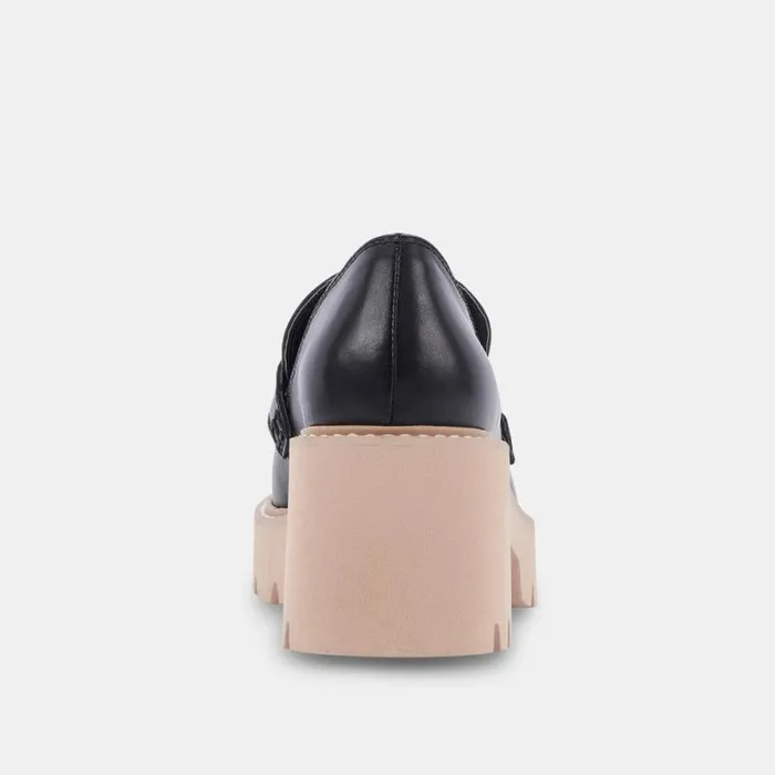Dolce Vita Halona Loafers Black Leather Women Flats and Loafers