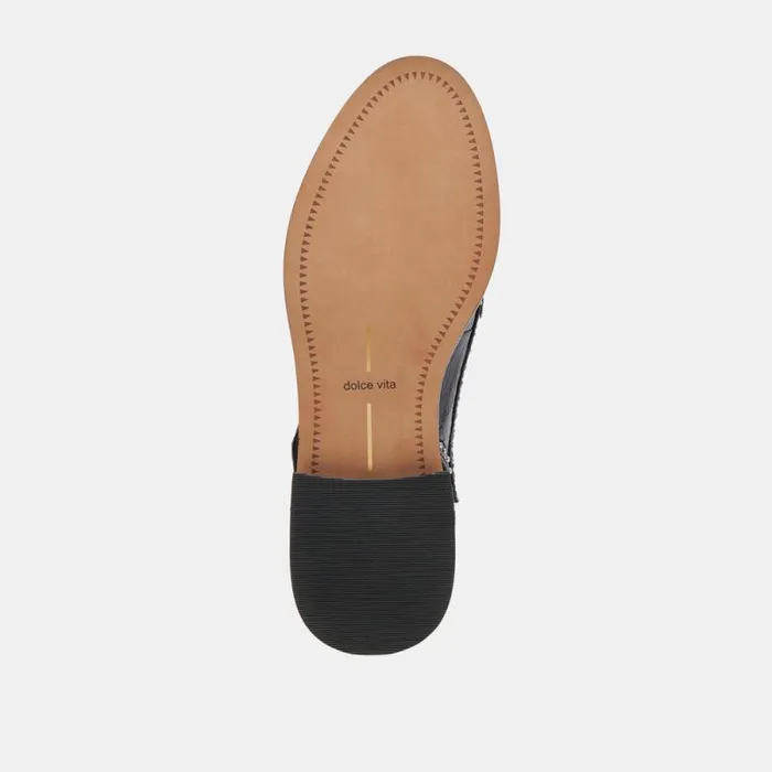 Dolce Vita Hardi Stud Loafers Midnight Crinkle Patent Women Flats and Loafers