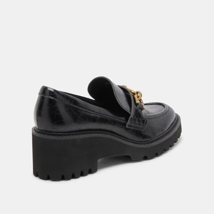 Dolce Vita Harlen Loafer Midnight Crinkle Patent Women Flats and Loafers