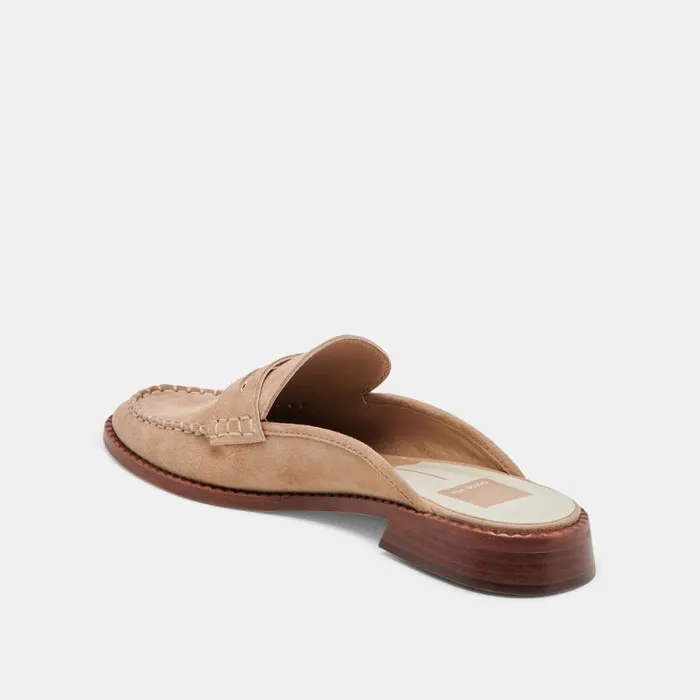 Dolce Vita Havan Loafers Camel Suede Women Mules and Clogs