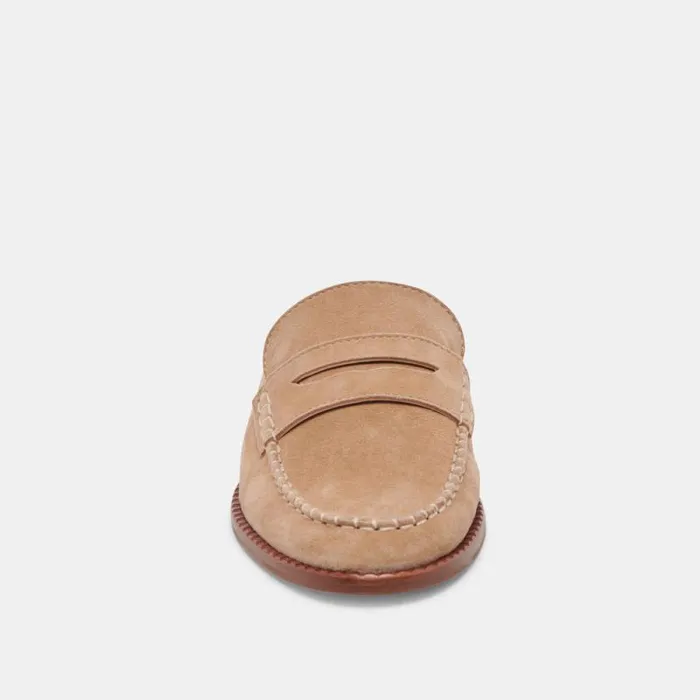 Dolce Vita Havan Loafers Camel Suede Women Mules and Clogs