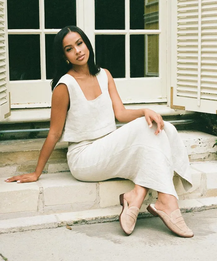 Dolce Vita Havan Loafers Camel Suede Women Mules and Clogs