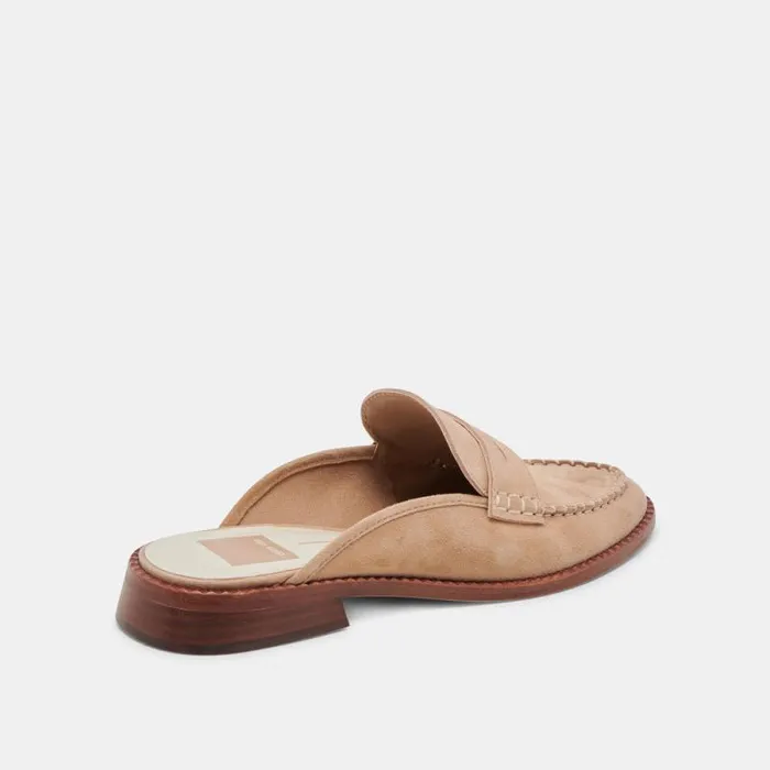 Dolce Vita Havan Loafers Camel Suede Women Mules and Clogs