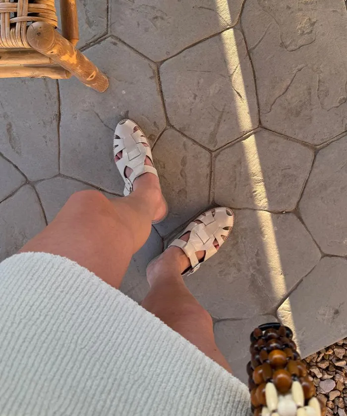 Dolce Vita Hippie Flats Sand Crinkle Patent Women Sandals