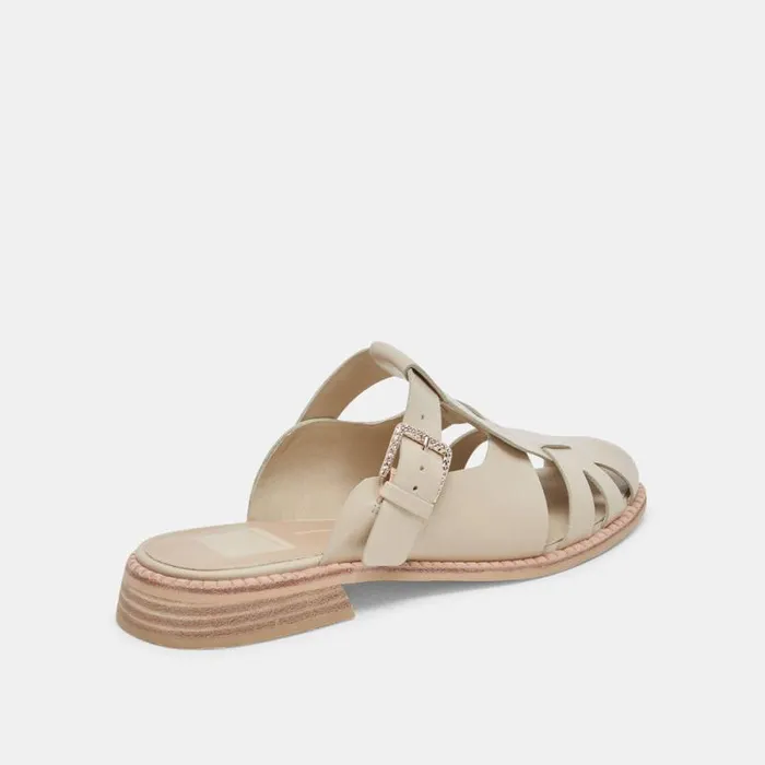 Dolce Vita Hippie Flats Sand Crinkle Patent Women Sandals