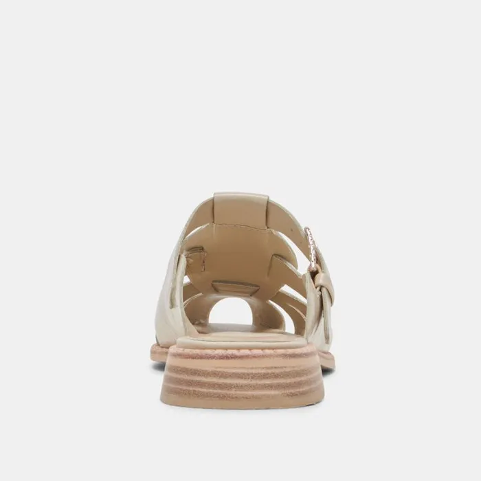 Dolce Vita Hippie Flats Sand Crinkle Patent Women Sandals