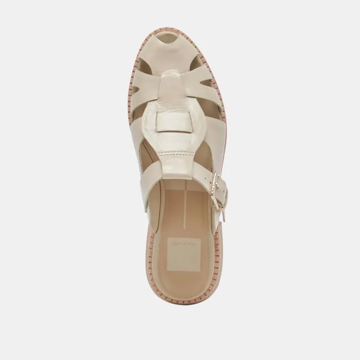 Dolce Vita Hippie Flats Sand Crinkle Patent Women Sandals