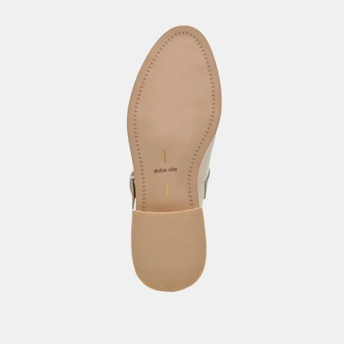 Dolce Vita Hippie Flats Sand Crinkle Patent Women Sandals
