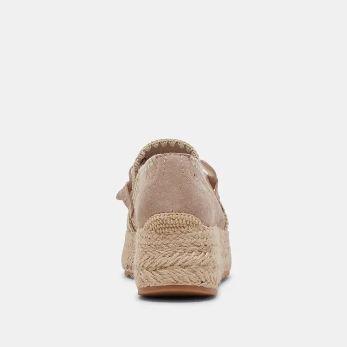 Dolce Vita Jhenee Espadrille Sneakers Taupe Perforated Suede Women Sneakers