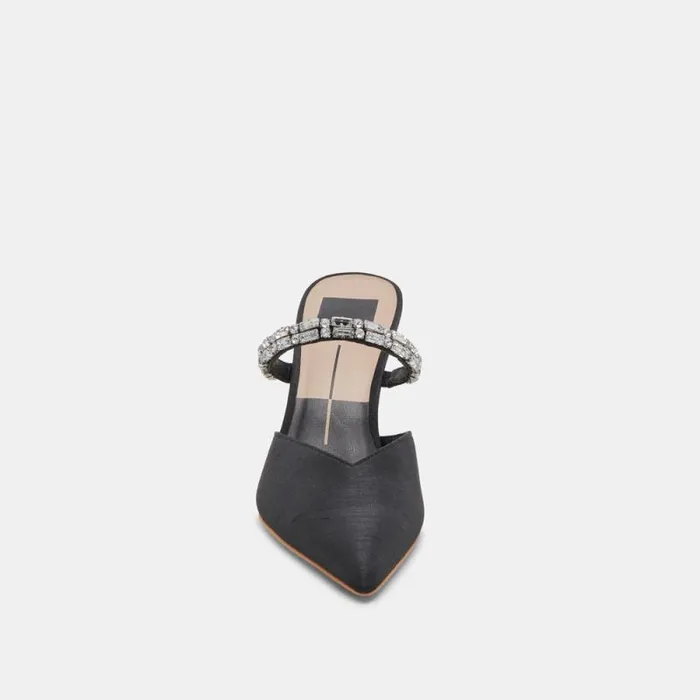 Dolce Vita Kanika Rhinestone Heels Black Rhinestone Women Mules and Clogs