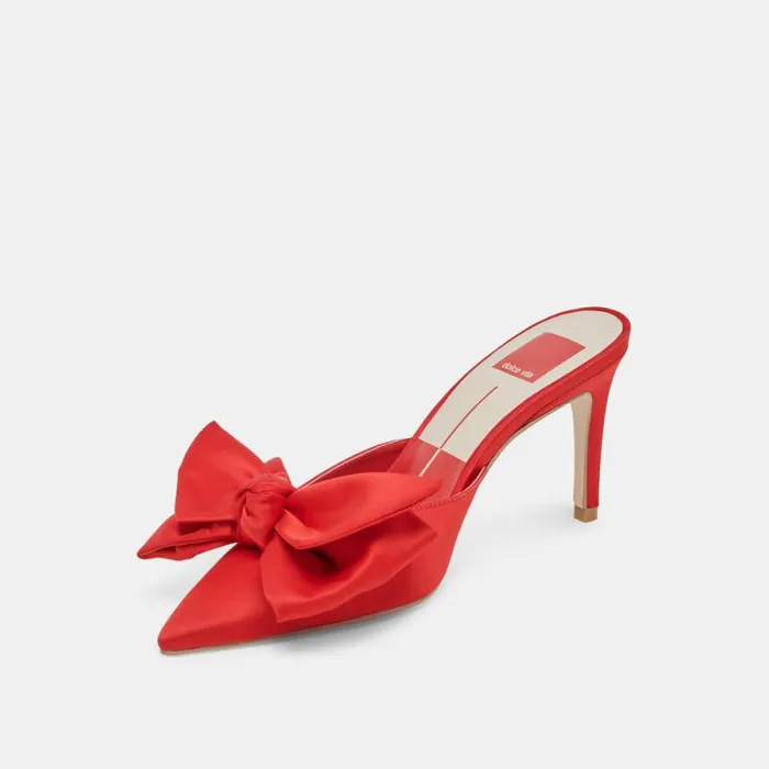 Dolce Vita Kayli Heels Red Satin Women Heels
