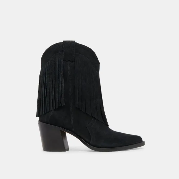 Dolce Vita Kaylie Boots Black Nubuck Women Boots and Booties