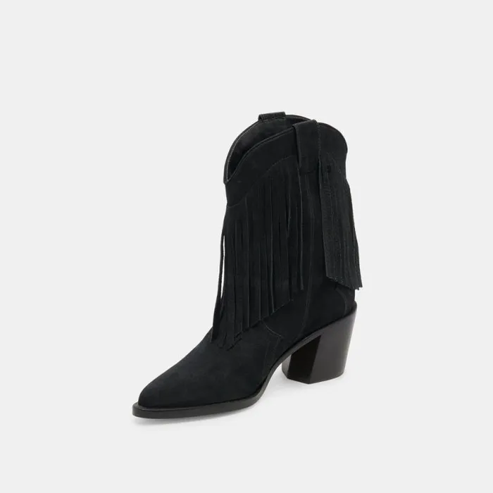 Dolce Vita Kaylie Boots Black Nubuck Women Boots and Booties