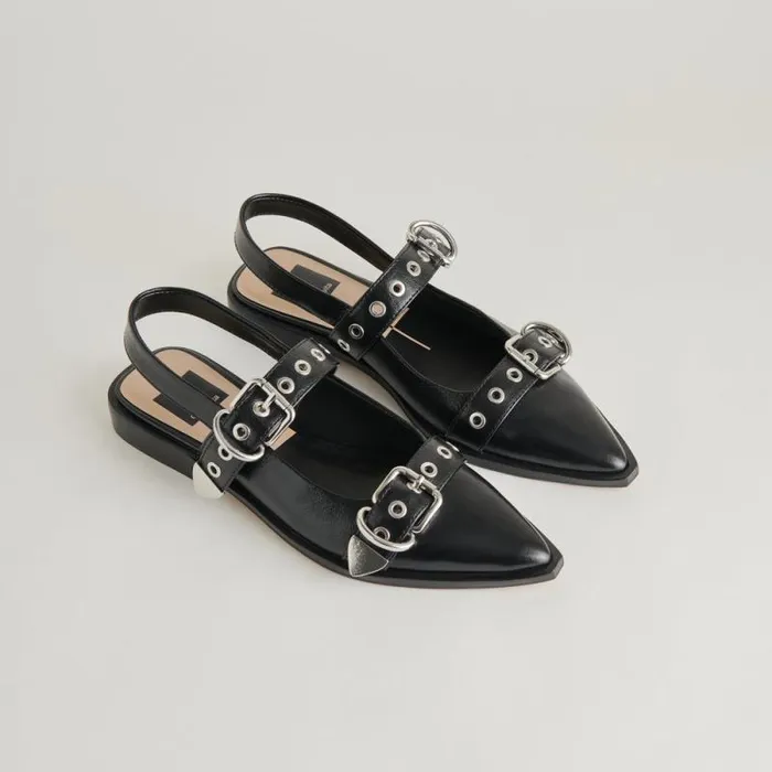 Dolce Vita Labell Flats Midnight Crinkle Patent Women Flats and Loafers