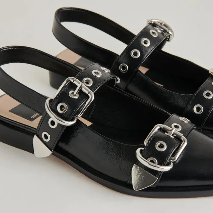 Dolce Vita Labell Flats Midnight Crinkle Patent Women Flats and Loafers