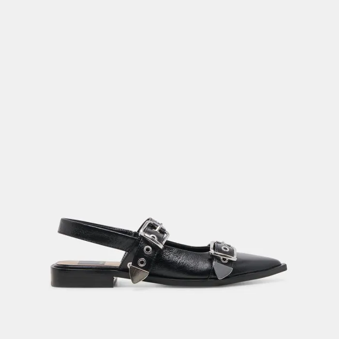 Dolce Vita Labell Flats Midnight Crinkle Patent Women Flats and Loafers