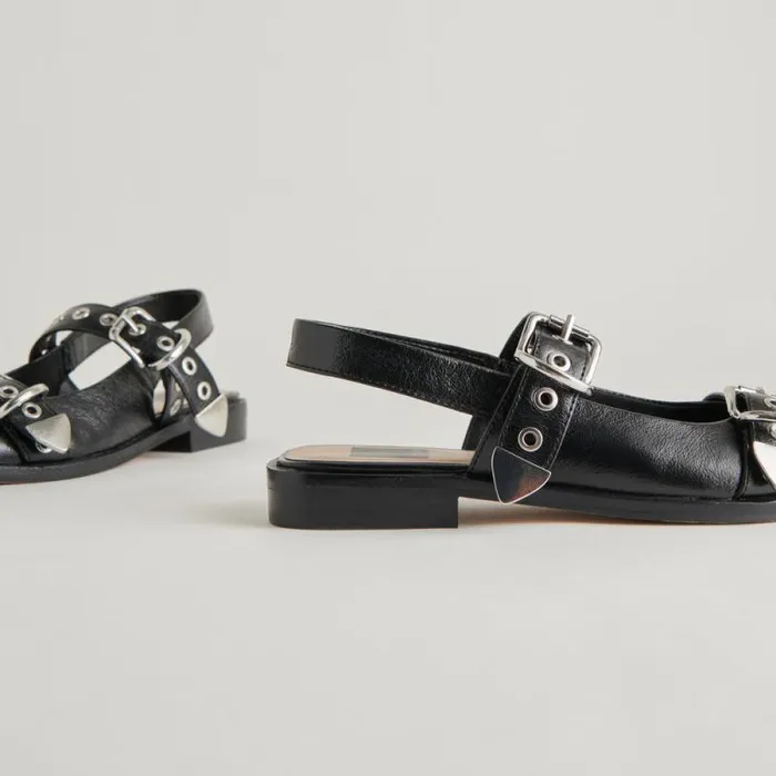 Dolce Vita Labell Flats Midnight Crinkle Patent Women Flats and Loafers