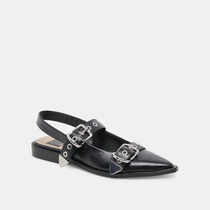 Dolce Vita Labell Flats Midnight Crinkle Patent Women Flats and Loafers