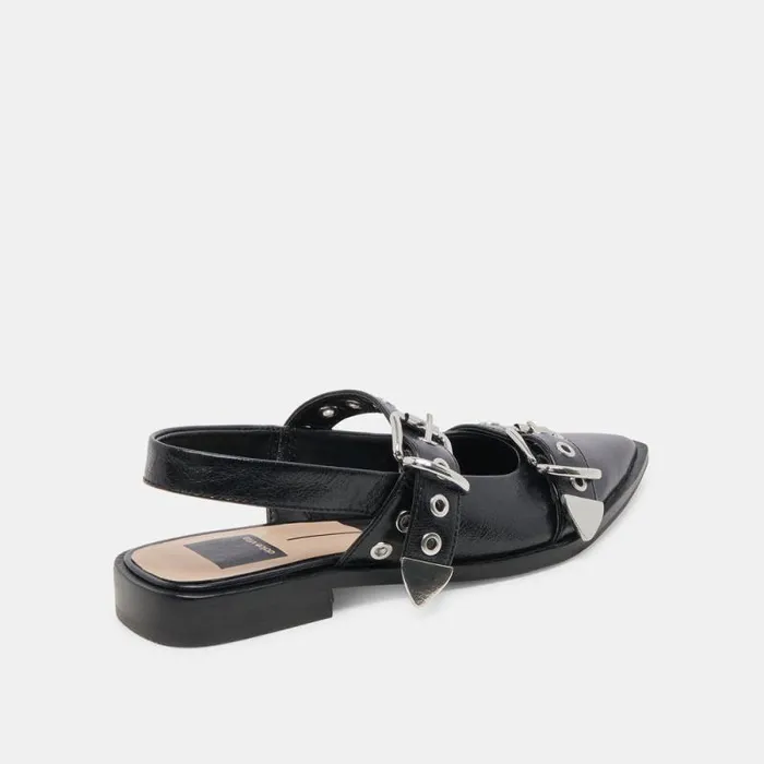 Dolce Vita Labell Flats Midnight Crinkle Patent Women Flats and Loafers