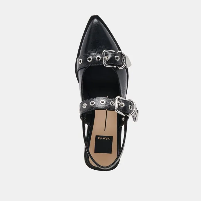 Dolce Vita Labell Flats Midnight Crinkle Patent Women Flats and Loafers
