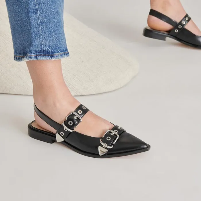 Dolce Vita Labell Flats Midnight Crinkle Patent Women Flats and Loafers