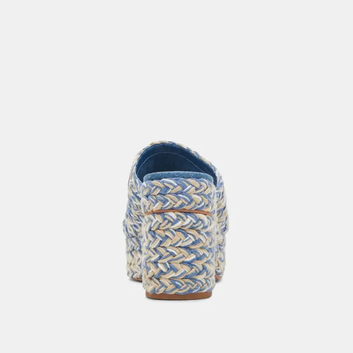 Dolce Vita Lady Heels Blue Multi Woven Women Sandals