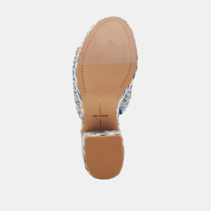 Dolce Vita Lady Heels Blue Multi Woven Women Sandals
