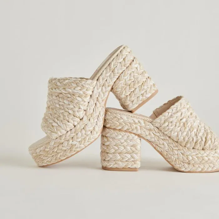 Dolce Vita Lady Heels Ivory Multi Woven Women Heels