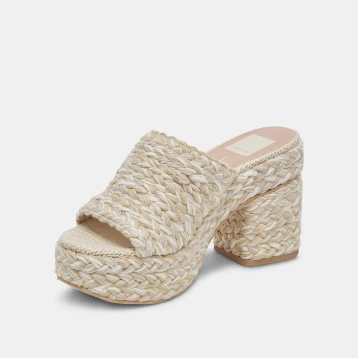 Dolce Vita Lady Heels Ivory Multi Woven Women Heels