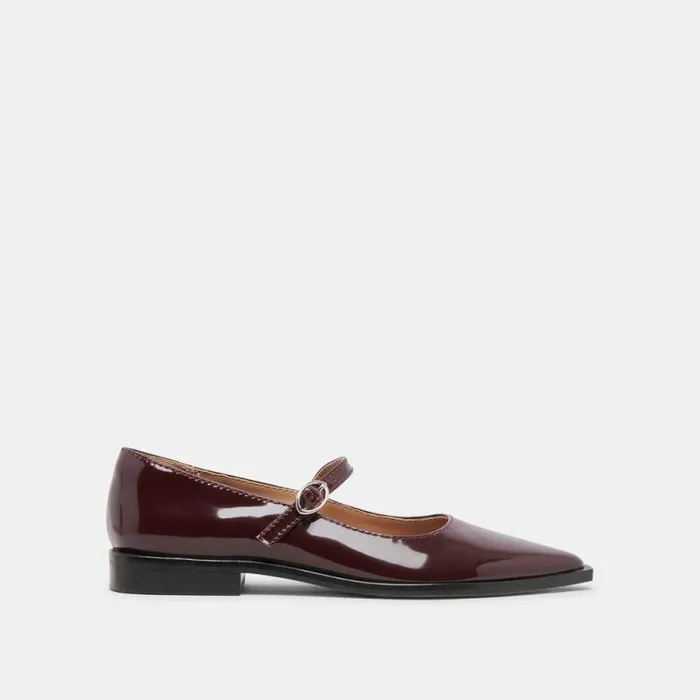 Dolce Vita Largo Flats Cranberry Patent Leather Women Flats and Loafers