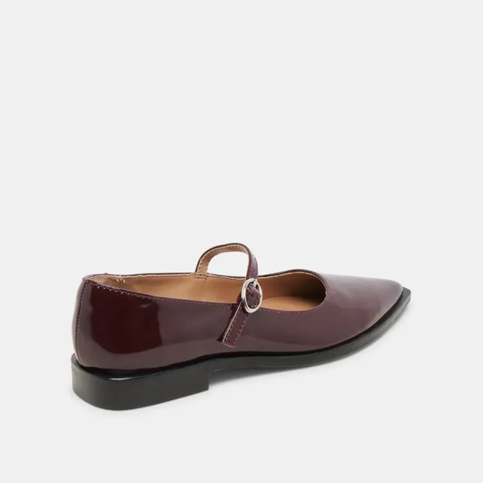 Dolce Vita Largo Flats Cranberry Patent Leather Women Flats and Loafers